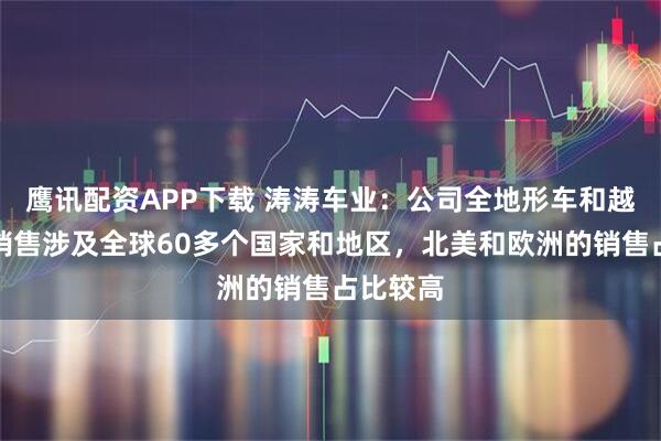 鹰讯配资APP下载 涛涛车业：公司全地形车和越野车的销售涉及全球60多个国家和地区，北美和欧洲的销售占比较高