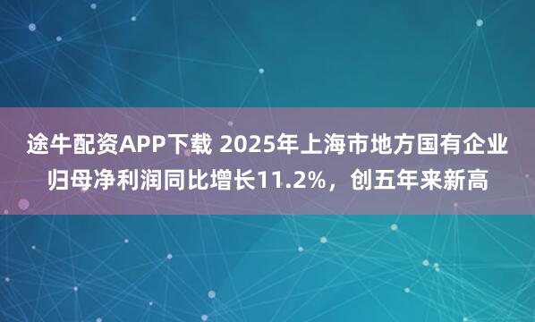 途牛配资APP下载 2025年上海市地方国有企业归母净利润同比增长11.2%，创五年来新高